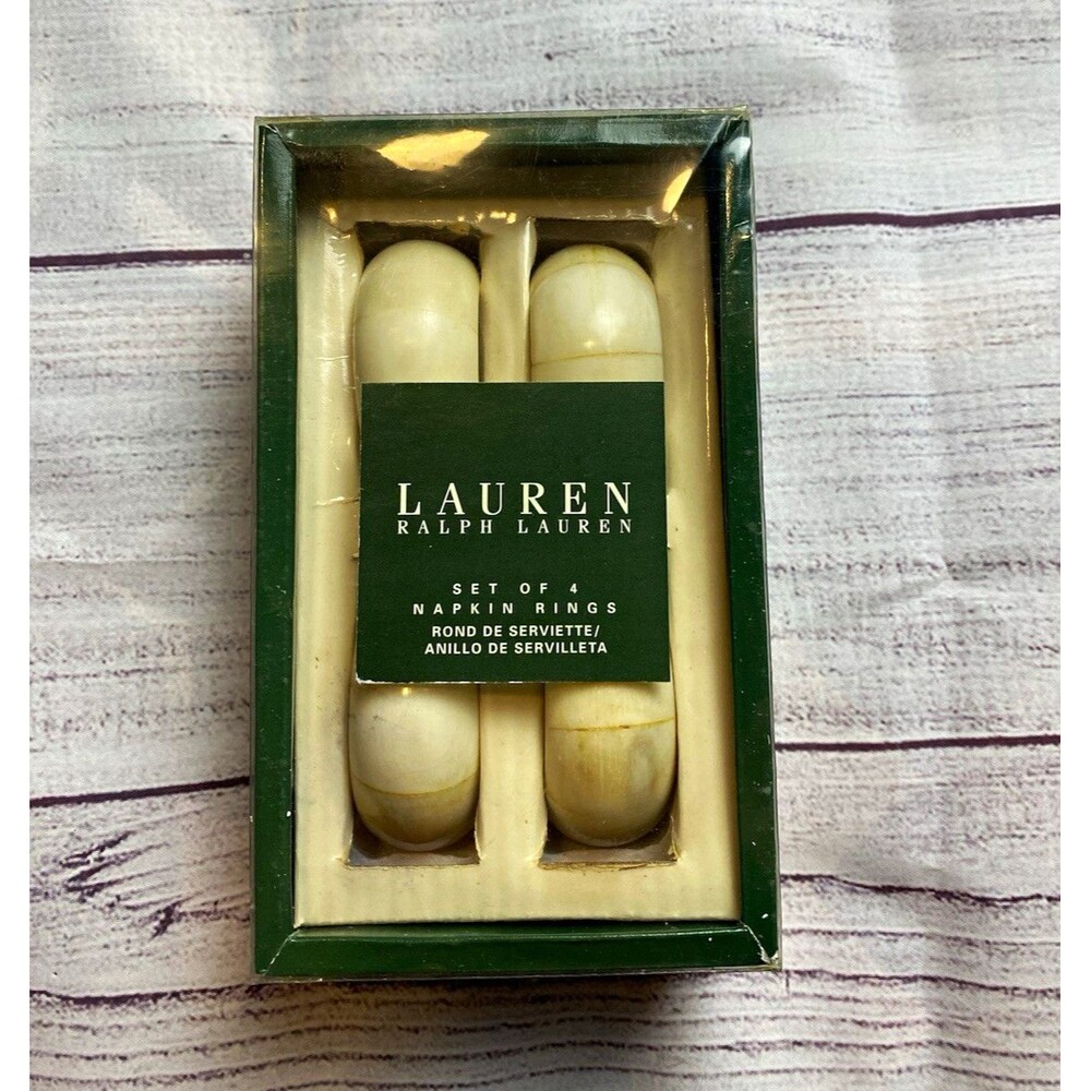 Lauren Ralph Lauren Baltic Stone Napkin Rings, Beige Solid Set of 4